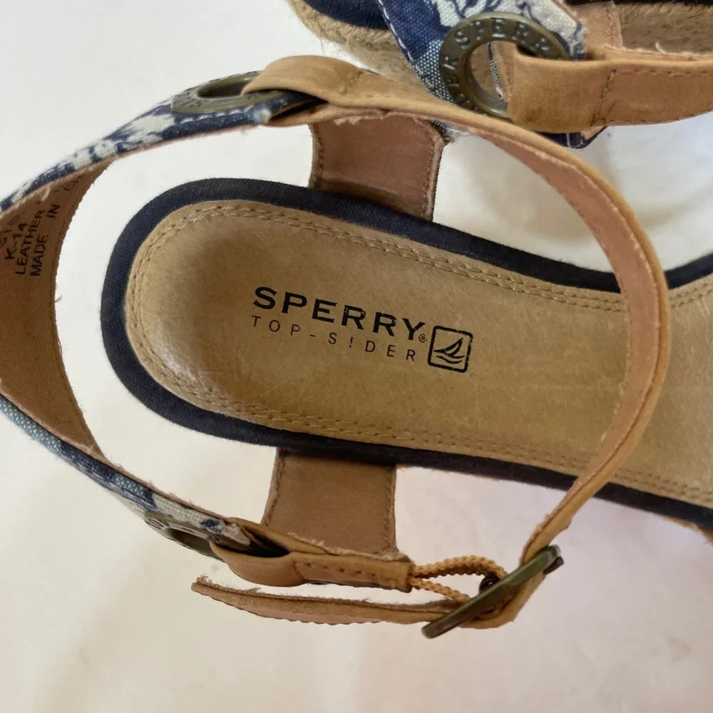 SPERRY‎ TOP SIDER SAYLOR ESPADRILLE WEDGES IN BLUE LIBERTY